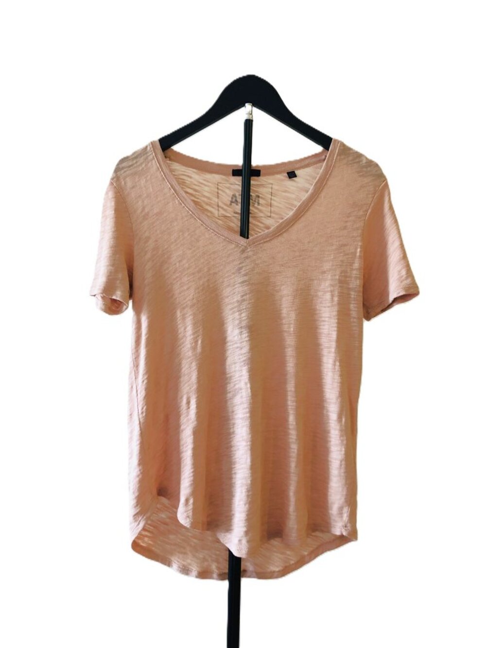 ATM Anthony Thomas Melillo Semi-Sheer T-Shirt 100% Cotton Sz XS Pale Pink